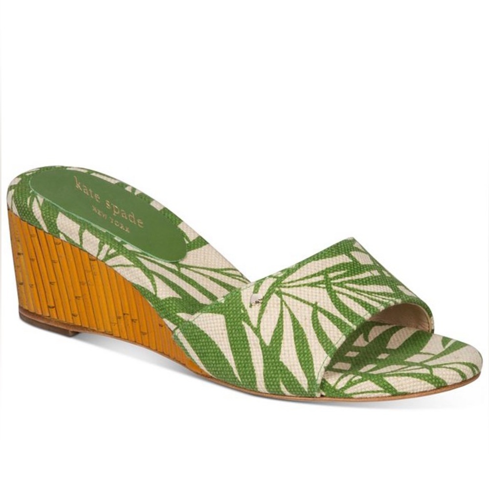 Kate Spade Meena Bamboo Tropical Wedge Heel Sandals Size 8 NWT
